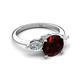 6 - Leah 2.73 ctw Red Garnet (8 mm) Hidden Halo accented Lab Grown Diamond Engagement Ring 