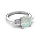 6 - Leah 1.87 ctw Opal (8 mm) Hidden Halo accented Lab Grown Diamond Engagement Ring 