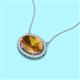 2 - Janet Oval Cut Citrine and Round Diamond East West Halo Pendant Necklace 