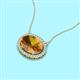 2 - Janet Oval Cut Citrine and Round Diamond East West Halo Pendant Necklace 