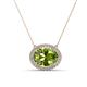 1 - Janet Oval Cut Peridot and Round Diamond East West Halo Pendant Necklace 