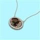 2 - Janet Oval Cut Smoky Quartz and Round Diamond East West Halo Pendant Necklace 