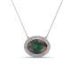 1 - Janet Oval Cut Lab Created Alexandrite and Round Diamond East West Halo Pendant Necklace 