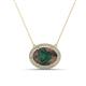 1 - Janet Oval Cut Lab Created Alexandrite and Round Diamond East West Halo Pendant Necklace 