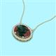 2 - Janet Oval Cut Lab Created Alexandrite and Round Diamond East West Halo Pendant Necklace 