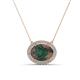 1 - Janet Oval Cut Lab Created Alexandrite and Round Diamond East West Halo Pendant Necklace 