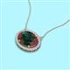 2 - Janet Oval Cut Lab Created Alexandrite and Round Diamond East West Halo Pendant Necklace 