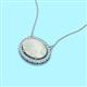2 - Janet Oval Cut Opal and Round Diamond East West Halo Pendant Necklace 