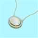 2 - Janet Oval Cut Opal and Round Diamond East West Halo Pendant Necklace 