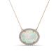 1 - Janet Oval Cut Opal and Round Diamond East West Halo Pendant Necklace 