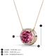3 - Janet Oval Cut Pink Tourmaline and Round Diamond East West Halo Pendant Necklace 