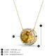 3 - Janet Oval Cut Citrine and Round Diamond East West Halo Pendant Necklace 