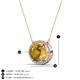 3 - Janet Oval Cut Citrine and Round Diamond East West Halo Pendant Necklace 