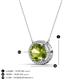 3 - Janet Oval Cut Peridot and Round Diamond East West Halo Pendant Necklace 