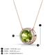 3 - Janet Oval Cut Peridot and Round Diamond East West Halo Pendant Necklace 
