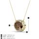 3 - Janet Oval Cut Smoky Quartz and Round Diamond East West Halo Pendant Necklace 