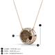 3 - Janet Oval Cut Smoky Quartz and Round Diamond East West Halo Pendant Necklace 
