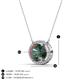 3 - Janet Oval Cut Lab Created Alexandrite and Round Diamond East West Halo Pendant Necklace 