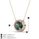 3 - Janet Oval Cut Lab Created Alexandrite and Round Diamond East West Halo Pendant Necklace 
