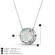 3 - Janet Oval Cut Opal and Round Diamond East West Halo Pendant Necklace 