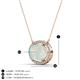 3 - Janet Oval Cut Opal and Round Diamond East West Halo Pendant Necklace 