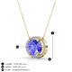 3 - Janet Oval Cut Lab Created Tanzanite and Round Diamond East West Halo Pendant Necklace 