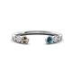 1 - Makena Smoky Quartz and Blue Diamond Open Wedding Band 