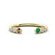 1 - Makena Smoky Quartz and Emerald Open Wedding Band 