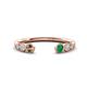1 - Makena Smoky Quartz and Emerald Open Wedding Band 
