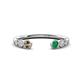 1 - Makena Smoky Quartz and Emerald Open Wedding Band 