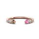 1 - Makena Smoky Quartz and Pink Sapphire Open Wedding Band 