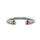 1 - Makena Smoky Quartz and Pink Tourmaline Open Wedding Band 