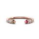 1 - Makena Smoky Quartz and Pink Tourmaline Open Wedding Band 