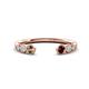 1 - Makena Smoky Quartz and Red Garnet Open Wedding Band 