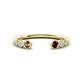 1 - Makena Smoky Quartz and Red Garnet Open Wedding Band 