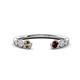1 - Makena Smoky Quartz and Red Garnet Open Wedding Band 