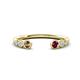 1 - Makena Smoky Quartz and Rhodolite Garnet Open Wedding Band 