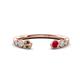 1 - Makena Smoky Quartz and Ruby Open Wedding Band 