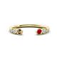 1 - Makena Smoky Quartz and Ruby Open Wedding Band 