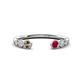 1 - Makena Smoky Quartz and Ruby Open Wedding Band 