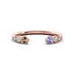 1 - Makena Smoky Quartz and Tanzanite Open Wedding Band 