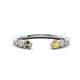 1 - Makena Smoky Quartz and Yellow Diamond Open Wedding Band 