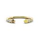 1 - Makena Smoky Quartz and Yellow Sapphire Open Wedding Band 