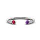 1 - Makena Ruby and Amethyst Open Wedding Band 