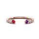 1 - Makena Ruby and Amethyst Open Wedding Band 