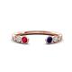 1 - Makena Ruby and Blue Sapphire Open Wedding Band 