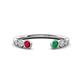 1 - Makena Ruby and Emerald Open Wedding Band 