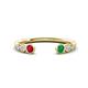 1 - Makena Ruby and Emerald Open Wedding Band 