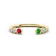 1 - Makena Ruby and Green Garnet Open Wedding Band 