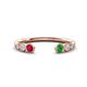 1 - Makena Ruby and Green Garnet Open Wedding Band 